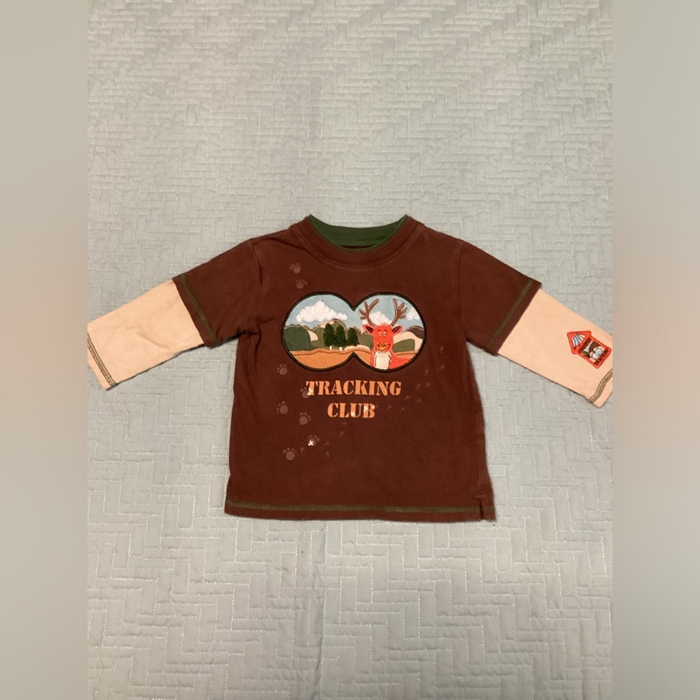 Baby Boys Flapdoodles 100% Cotton Long Sleeve T Shirt Size 12 Months